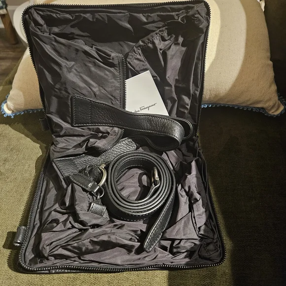Salvatore Ferragamo Black Duffel Bag